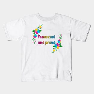 Pansexual and proud floral design Kids T-Shirt